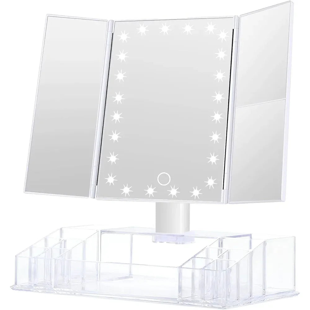 Tri-Vanity Mirror & Mini Make-Up Storage